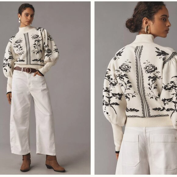 *SOLD* NWT By Anthropologie Ballon-Sleeve Turtleneck Sweater  Size L NWT - Picture 3 of 6